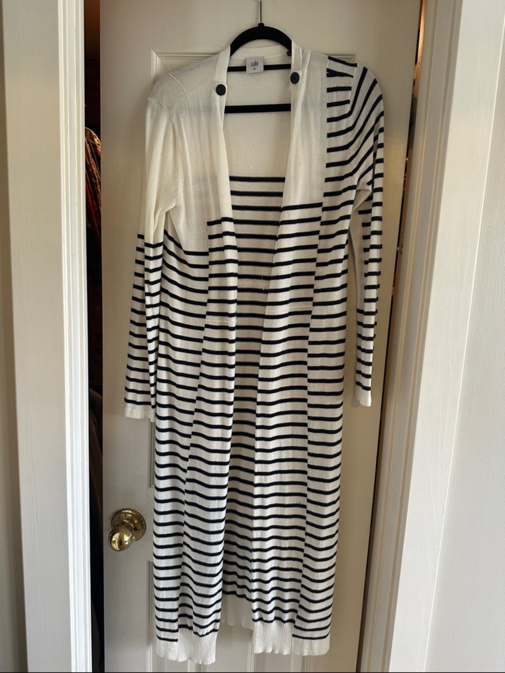 Cabi 5141 Striped Full Length Victory Cardigan Size M